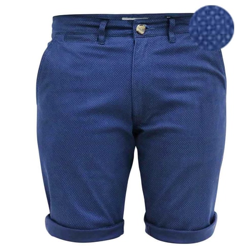 D555 Warren Stretch-Chino-Shorts mit Allover-Print Navy