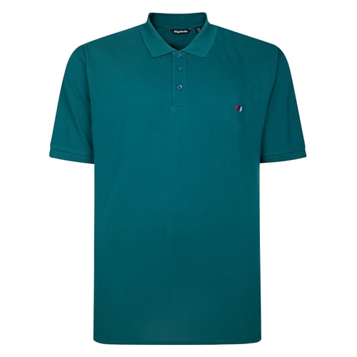 Bigdude Poloshirt mit gesticktem Logo, Grün, Größe L