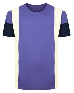 Bigdude T-Shirt mit Seiteneinsatz, ausgeschnitten und genäht, Indigo/Creme/Marineblau