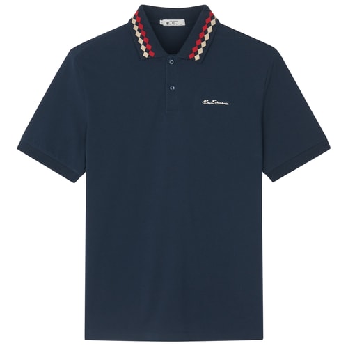 Ben Sherman – Poloshirt mit Diamantkragen, Marineblau