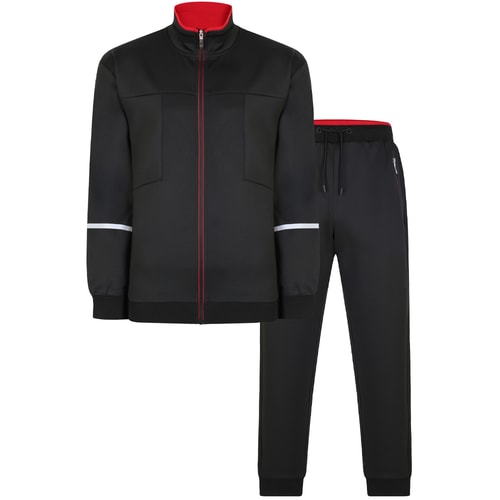 Bigdude Tricot Trichterhals-Trainingsanzug Schwarz