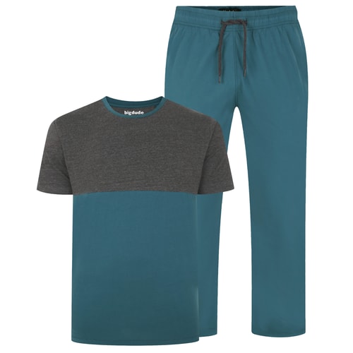 Bigdude Cut & Sew Pyjama-Set Petrol/Anthrazit