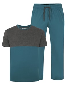 Bigdude Cut & Sew Pyjama-Set Petrol/Anthrazit