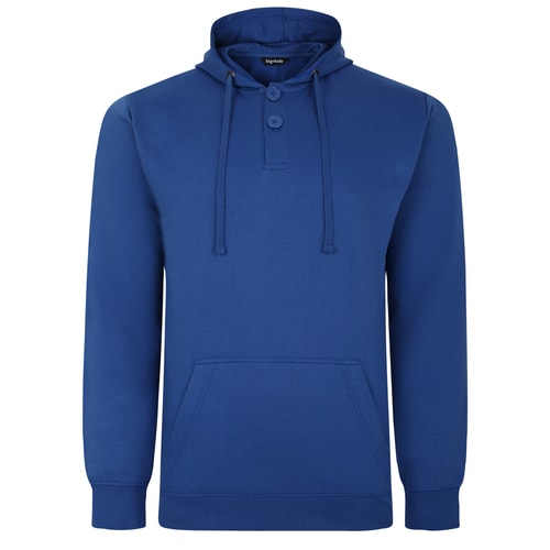 Bigdude Buttoned Pullover Hoody Deep Blue