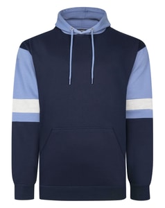 Bigdude Colourblock-Kapuzenpullover mit Armstreifen, Marineblau