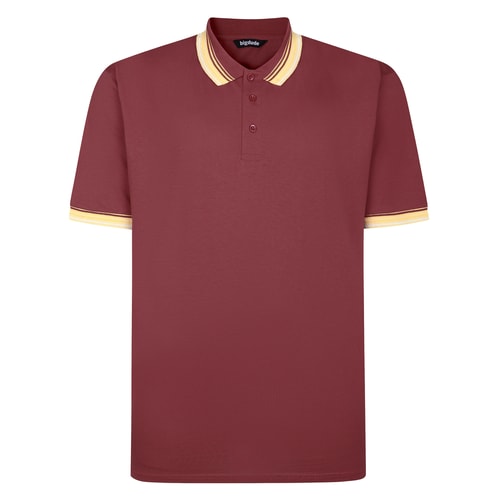 Bigdude Ombre Polo mit Kragenspitzen, Karmesinrot