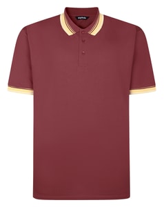 Bigdude Ombre Polo mit Kragenspitzen, Karmesinrot