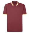 Ombre Polo mit Kragenspitzen, Karmesinrot