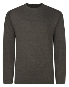 Bigdude Langarm-T-Shirt, schweres Material, Anthrazit meliert