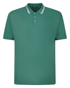 Bigdude Abstract Tipped Polo Teal