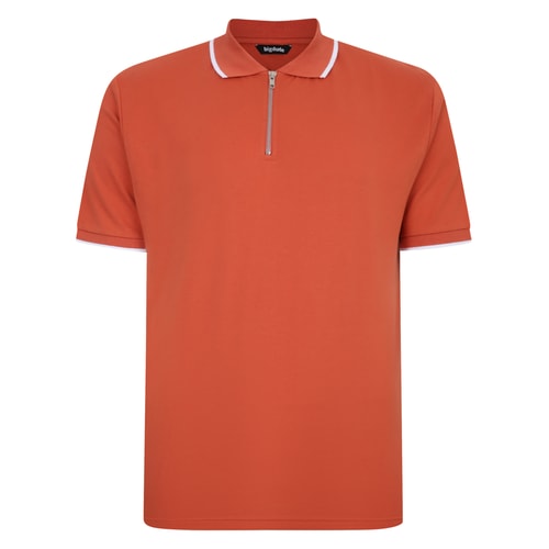Bigdude Poloshirt mit Reißverschluss Orange