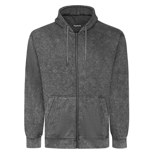 Bigdude Acid Wash Hoodie Schwarz