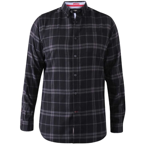 D555 Harwich L/S Flanell-Karohemd Schwarz