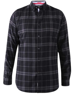 D555 Harwich L/S Flanell-Karohemd Schwarz