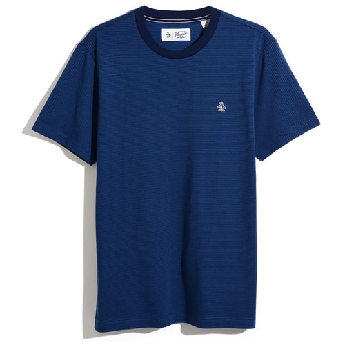 Original Penguin Jaquard Stripe T-Shirt Kleid Blues