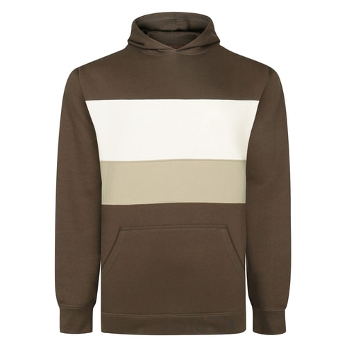 Bigdude Hoodie mit horizontalem Schnitt und Nähtechnik, Braun