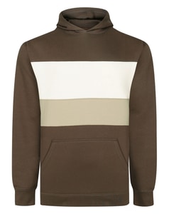 Bigdude Hoodie mit horizontalem Schnitt und Nähtechnik, Braun
