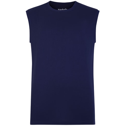 Bigdude Plain Ärmelloses T-Shirt Navy Tall