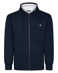 Bigdude Sherpa-gefütterter Kapuzenpullover mit Reißverschluss, Marineblau