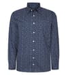 Langarmshirt aus Baumwolle mit abstraktem Muster, Mitternachtsblau, Größe L