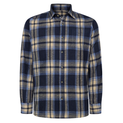 Bigdude Soft Flanellhemd, Marineblau