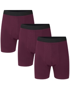 Bigdude 3er-Pack Bambus-Boxershorts, bordeauxrot