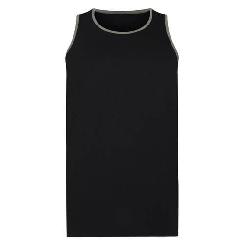 Bigdude Weste mit Kontrastpaspelierung Schwarz/Salbeigrün