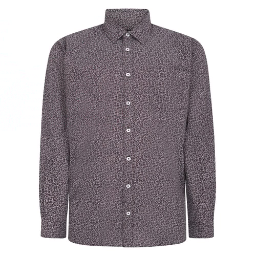 Bigdude Langarmhemd Burgunderrot Tall