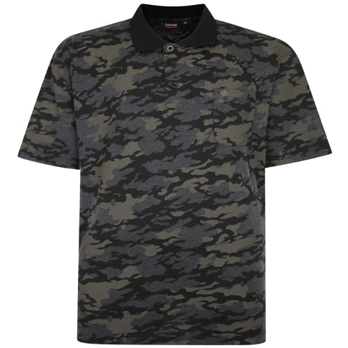 Espionage Poloshirt mit Camouflage Print Grau