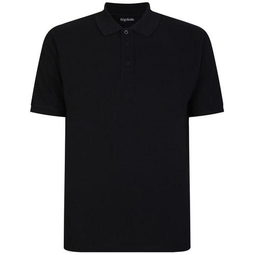 Bigdude Poloshirt Schwarz Tall Fit