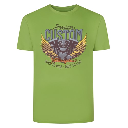 Bigdude American Custom Print T-Shirt Grasgrün
