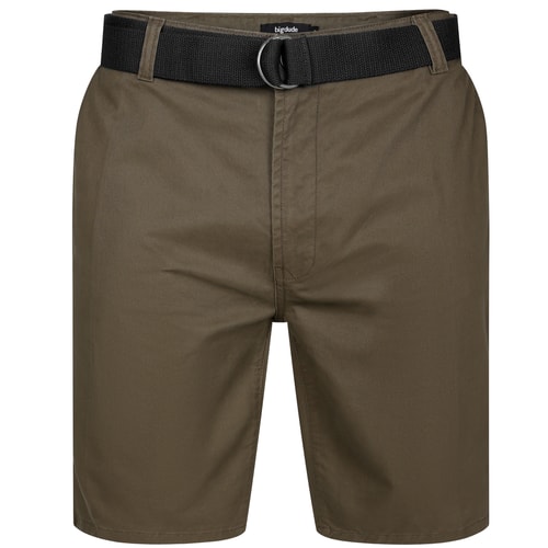 Bigdude Stretch Chino mit Gürtel, Dunkeloliv