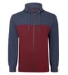 Kapuzenpullover mit Reißverschluss Burgunderrot/Marineblau
