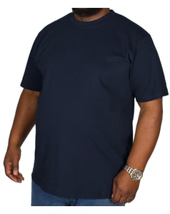 Bigdude T-Shirt mit Rundhalsausschnitt Marineblau Tall Fit