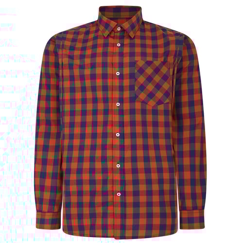 Bigdude Gingham Langarmhemd Orange