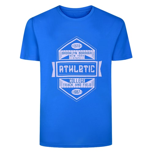 Bigdude Sport-T-Shirt mit Print, Königsblau, Größe L