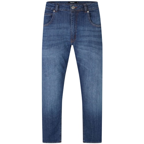 Bigdude Loose Fit Stretch-Jeans mit geradem Schnitt Mittlere Waschung