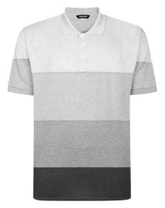 Bigdude Gestreiftes Single-Jersey-Polohemd Schwarz