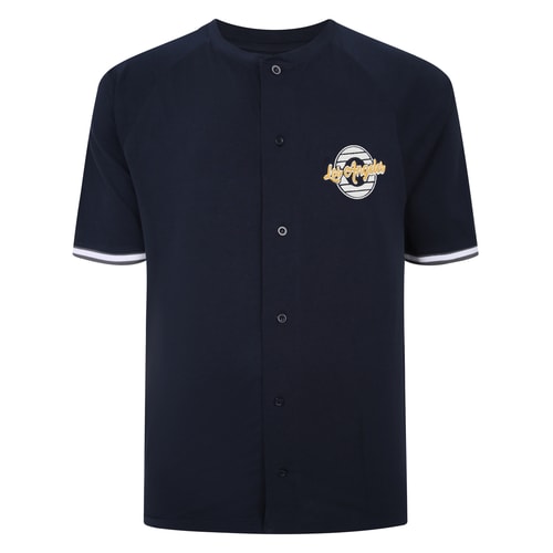 Bigdude – Besticktes Baseball-T-Shirt, Marineblau, Größe L