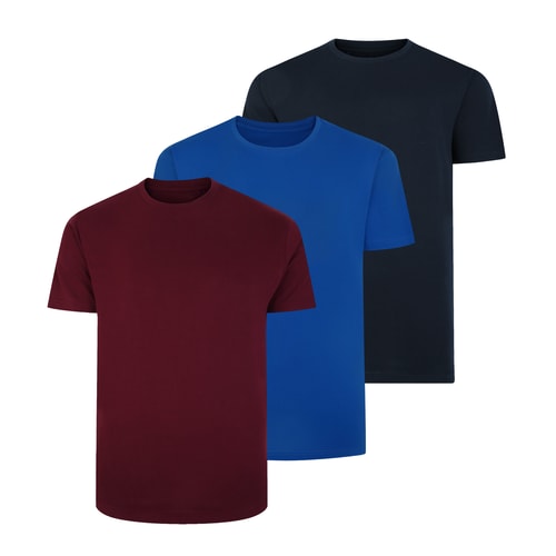 Bigdude 3er-Pack einfarbige T-Shirts