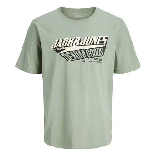 Jack & Jones Denim Goods Logo-T-Shirt Eisberggrün