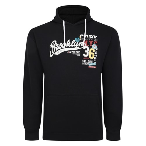 Bigdude – Kapuzenpullover mit Brooklyn-Print, Schwarz