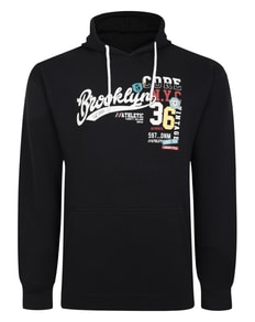 Bigdude – Kapuzenpullover mit Brooklyn-Print, Schwarz