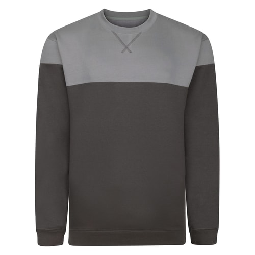 Bigdude Colour Block Pullover Grau/Anthrazit