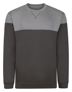 Bigdude Colour Block Pullover Grau/Anthrazit