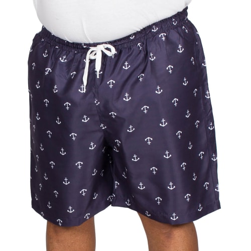 Bigdude Badeshorts Anker Print Marineblau 