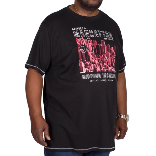 D555 Perry Manhattan Print T-Shirt Schwarz