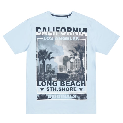 Pierre Roche LA South Shore Print T-Shirt Hellblau
