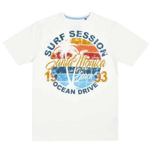 Pierre Roche Santa Monica Print T-Shirt Weiß