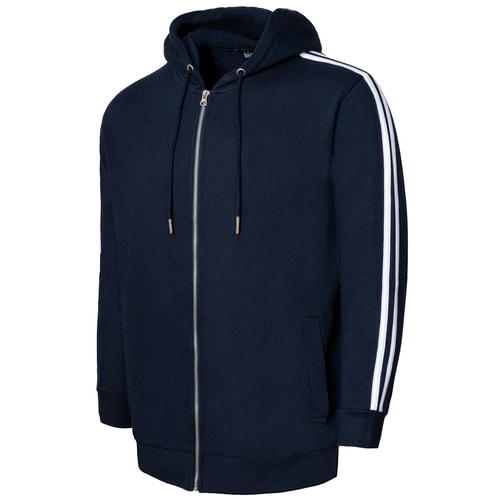 Bigdude Kapuzenpullover mit Reißverschluss Marineblau Tall Fit 